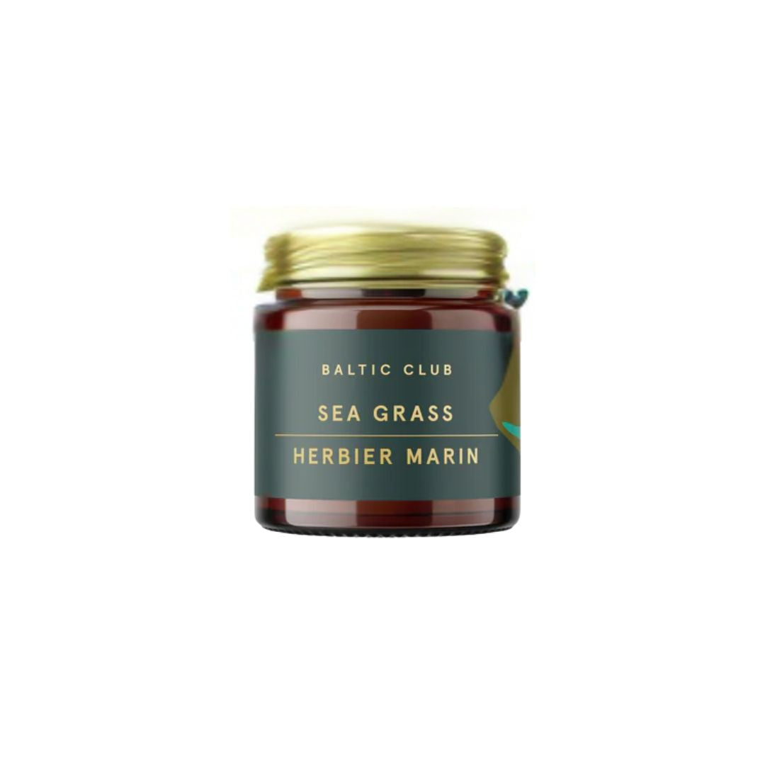 Jar of Baltic Club Sea Grass Herbier Marin on a white background