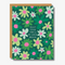 Next Year Birthday Card: A humorous birthday card featuring a dark green background with stylized white, light green, and pink flowers. In the center, white text reads ‘NEXT YEAR YOU’LL BE EVEN OLDER.’