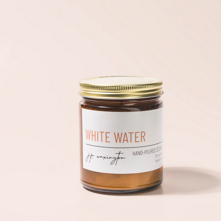 The Whitewater Candle is hand poured and contain simple ingredients Product Photo
