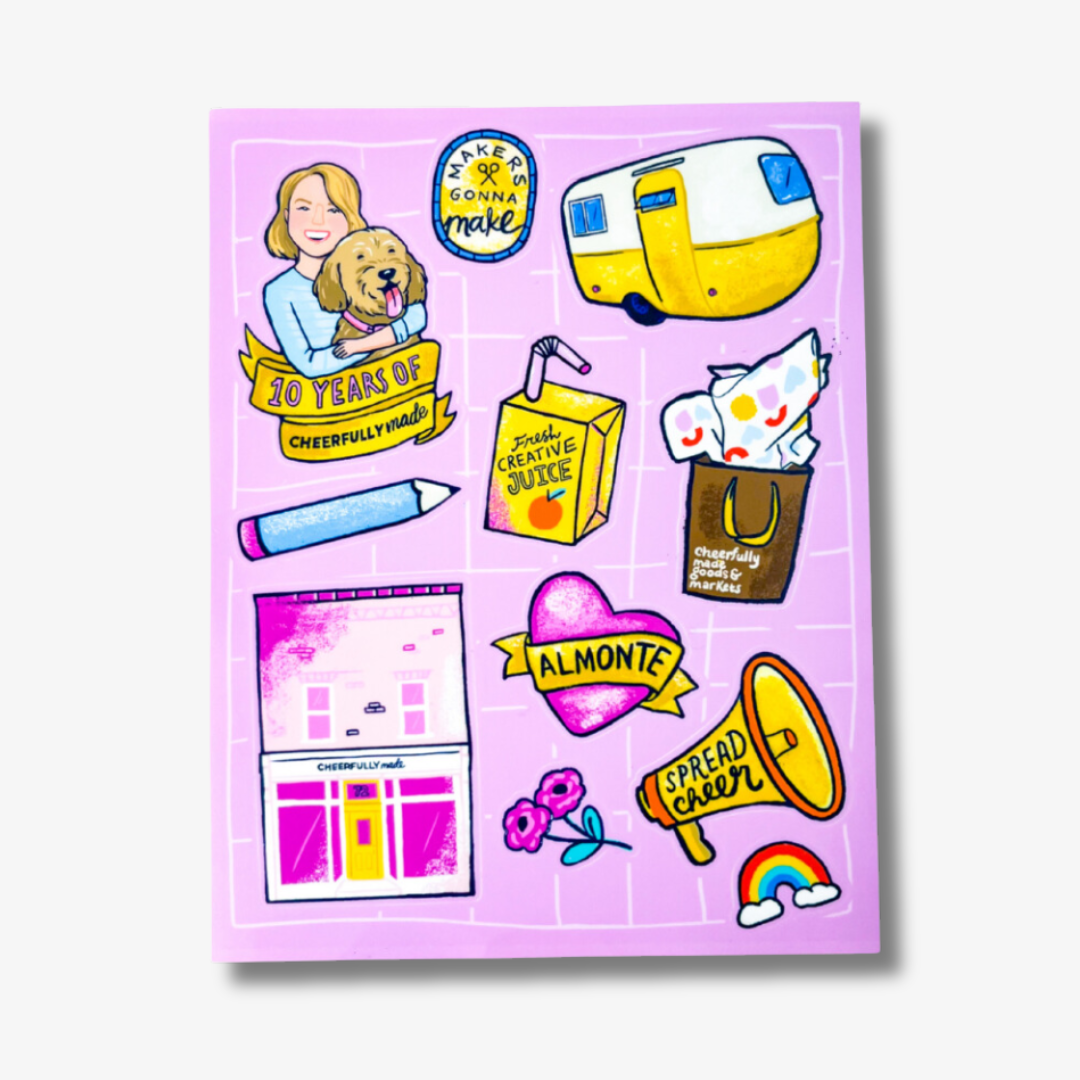 Cheerfully Made Themed Sticker Sheet