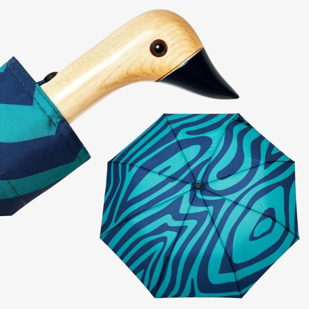 Swirl in Blue Eco-Friendly Duck Umbrella