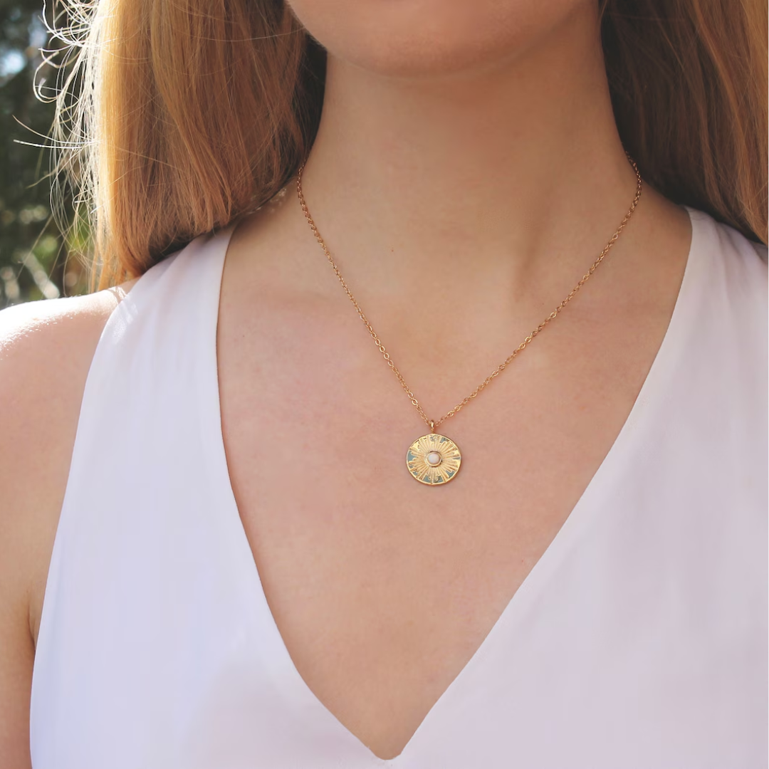 Opal Disc Necklace
