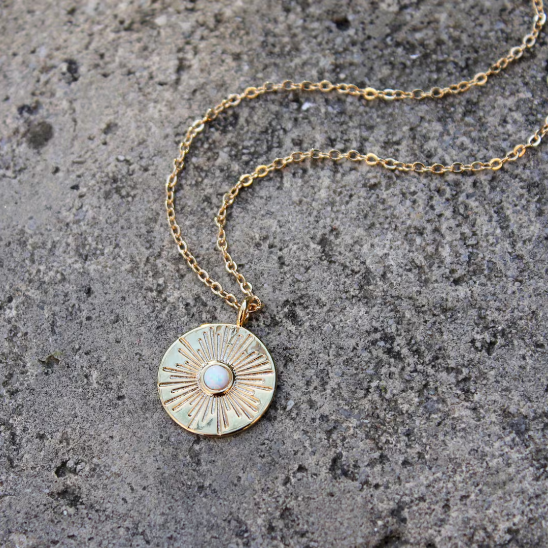 Opal Disc Necklace