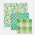 Green Beeswax Wrap Variety Set is a set of 3 beeswax food wraps in small, medium and large.