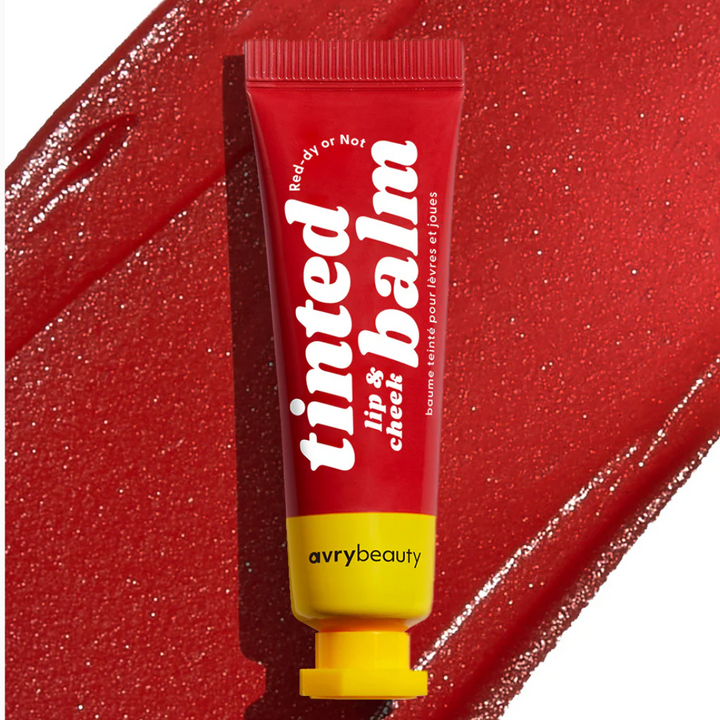 Red-dy or Not Lip & Cheek Tinted Balm, a liquid blush that can be used for your eyes, cheeks and lips, in a colourful squeeze tube.