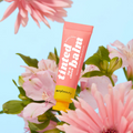 Peachy Keen Lip & Cheek Tinted Balm, a liquid blush that can be used for your eyes, cheeks and lips, in a colourful squeeze tube.