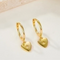 Gold Plated Heart Drop Earrings