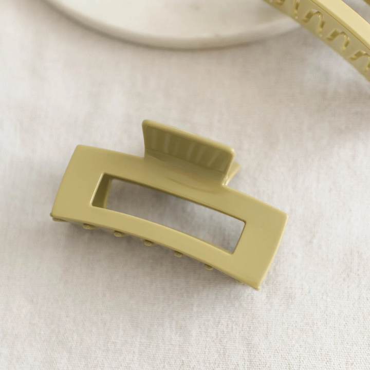 Green Apple Pop! of Colour Clip in large, a khaki green claw clip perfect for any hair accessories.