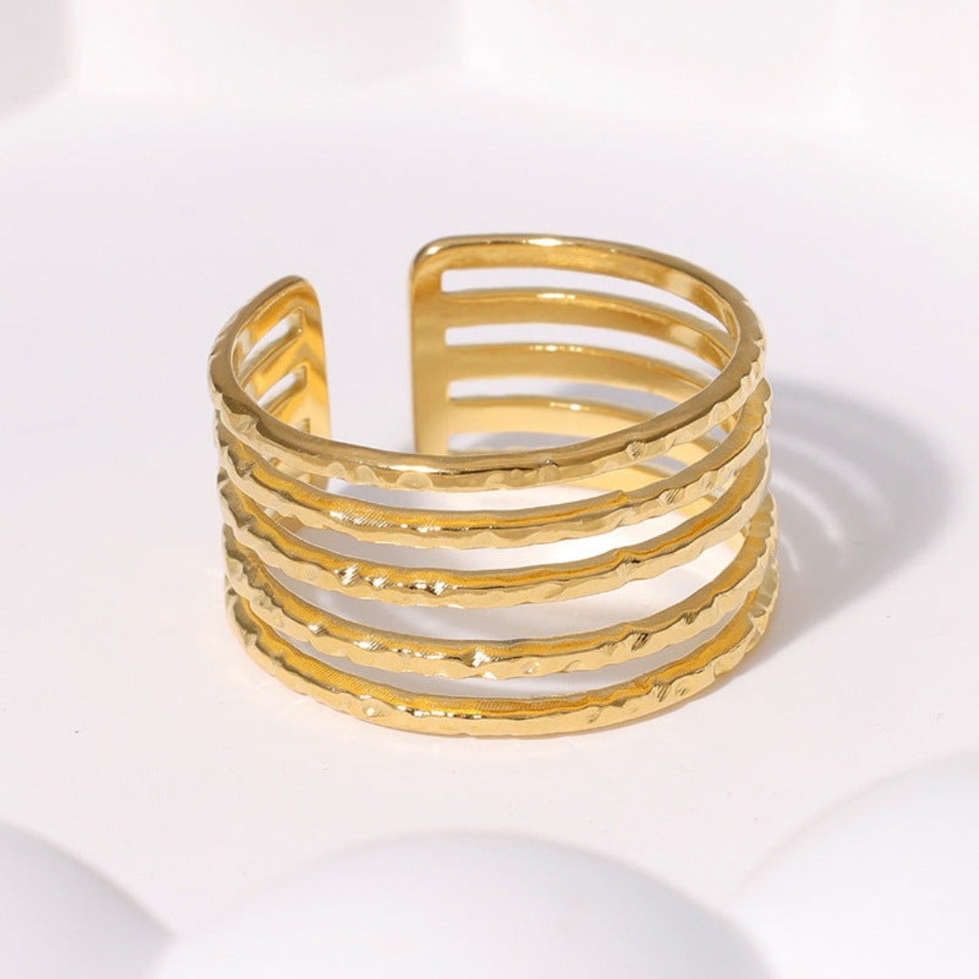 Hammered Stripes Ring