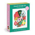 Punch Needle Needle Kit 'Highland Cottage' box, featuring a teal front with a colorful embroidered cottage design and pink side panels.