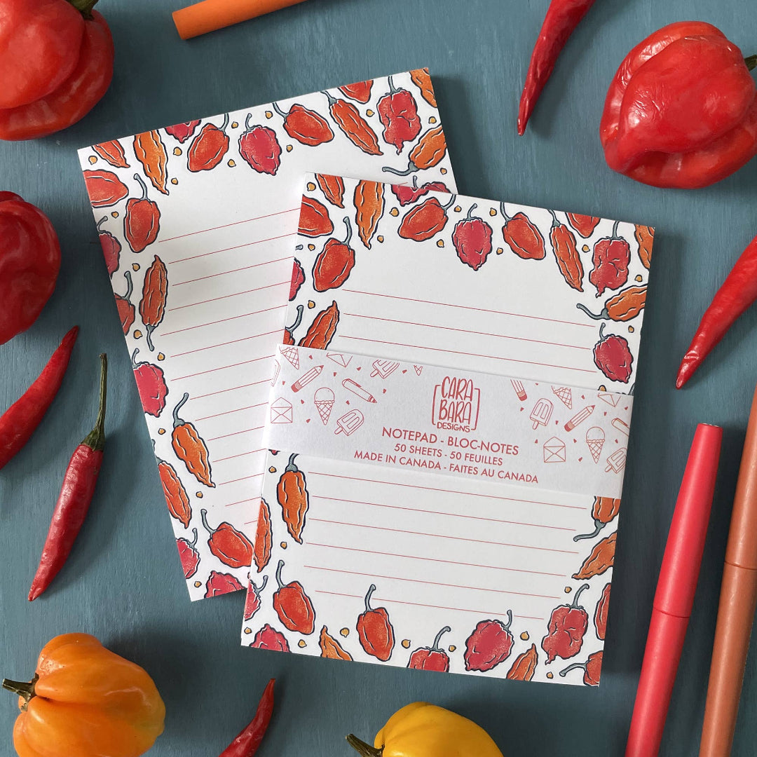 Hot Peppers Magnetic Notepad