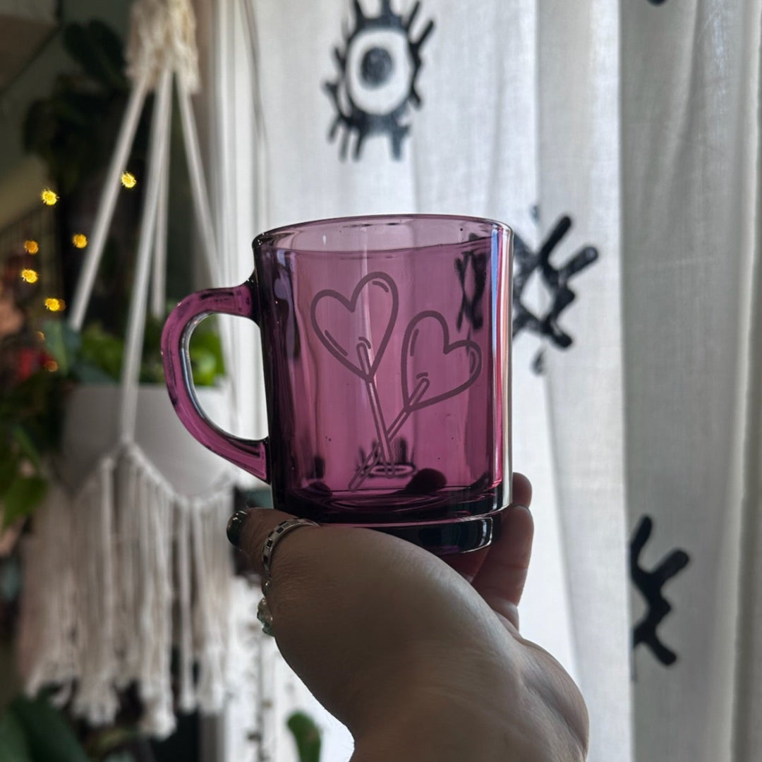 Heart Lollipop Glass Mug