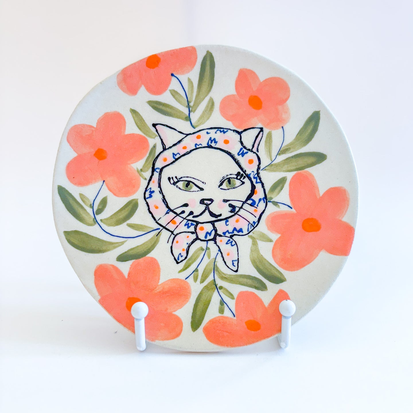 Granny Cat Floral Wall Hanging