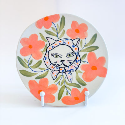 Granny Cat Floral Wall Hanging