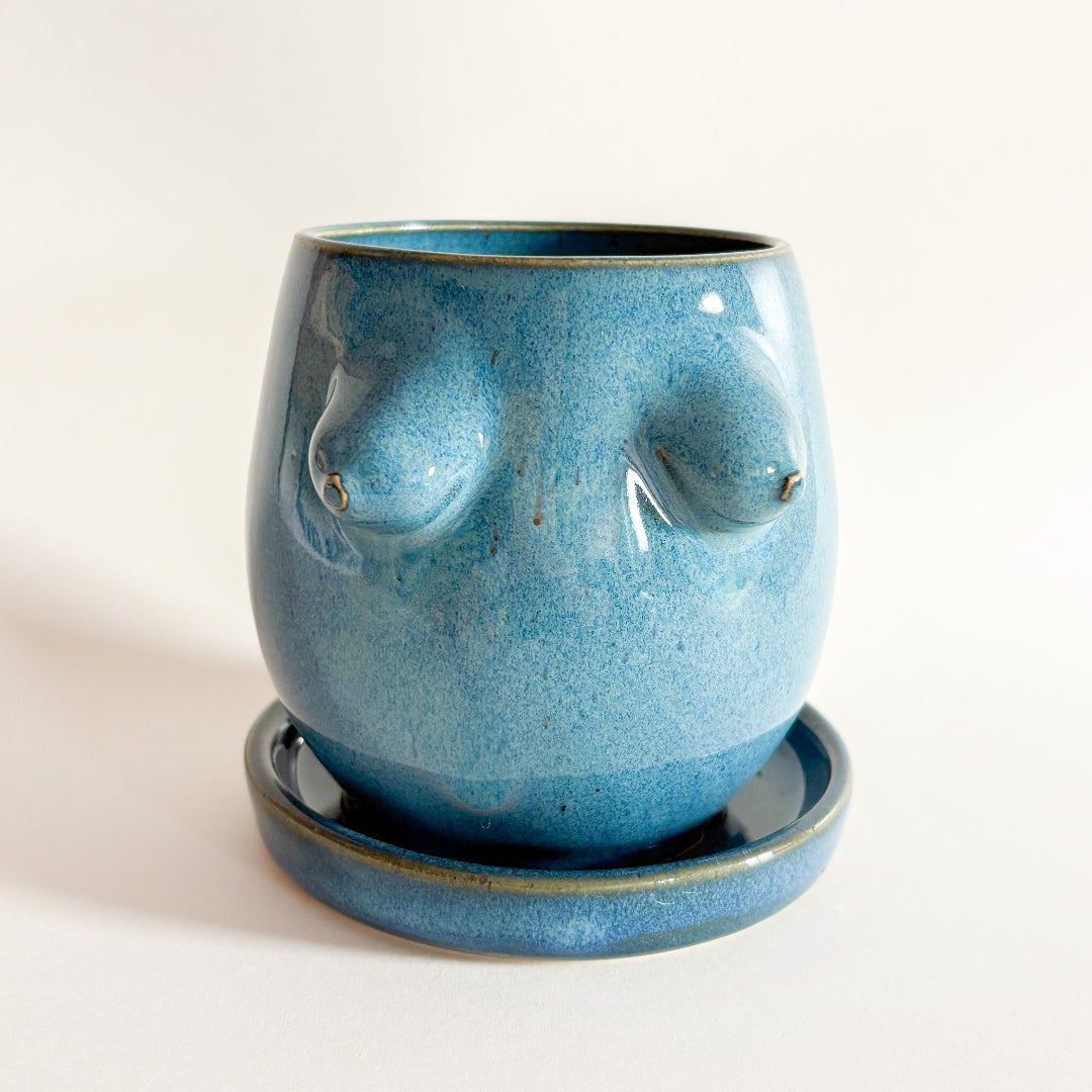 Blue Boob Planter