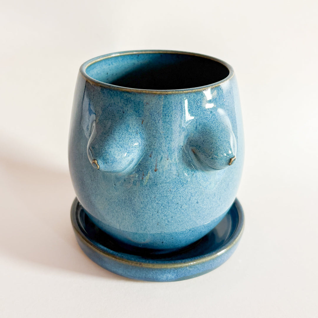 Blue Boob Planter