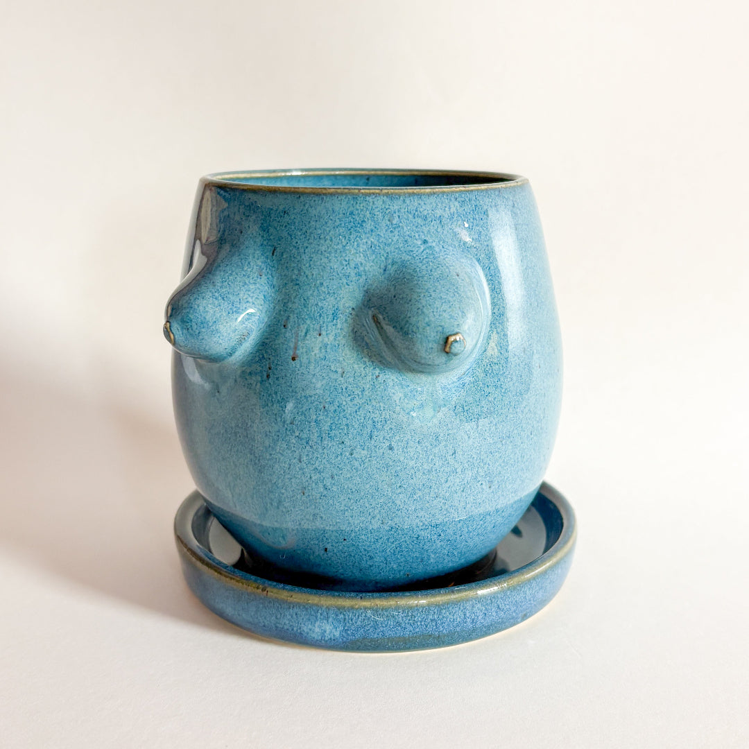 Blue Boob Planter