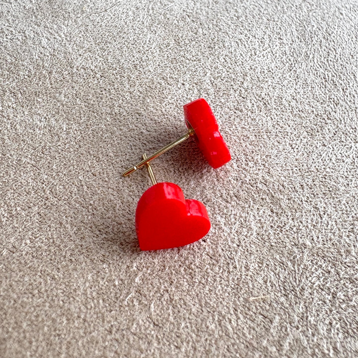 Red Heart Stud Earrings