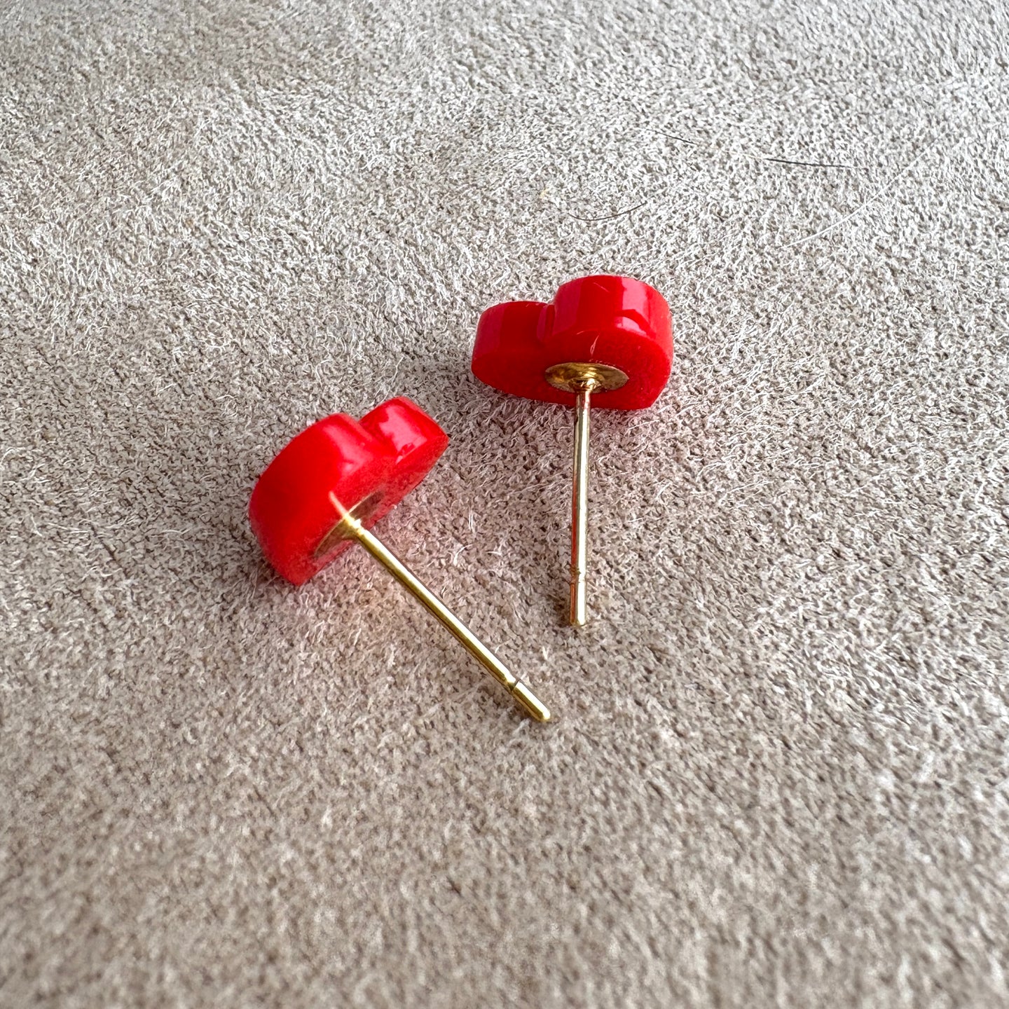 Red Heart Stud Earrings
