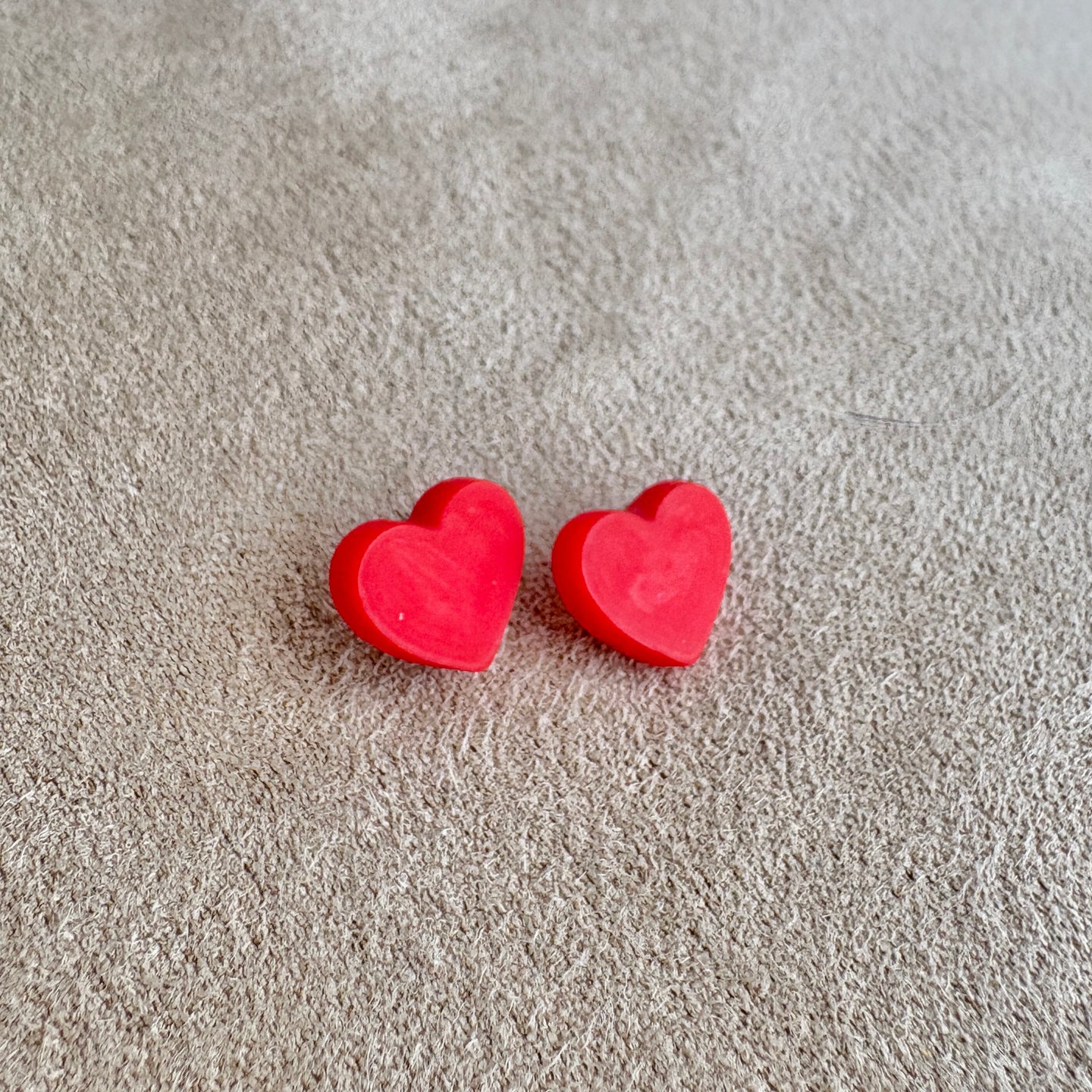 Red Heart Stud Earrings