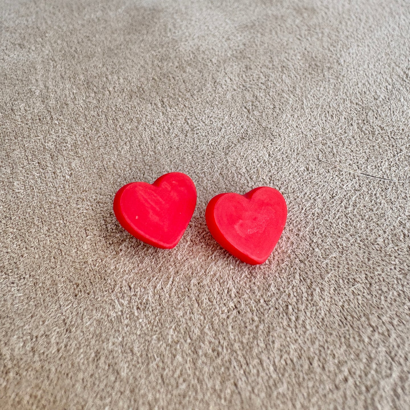 Red Heart Stud Earrings