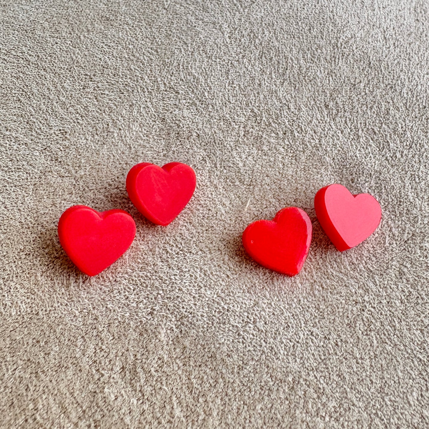 Red Heart Stud Earrings