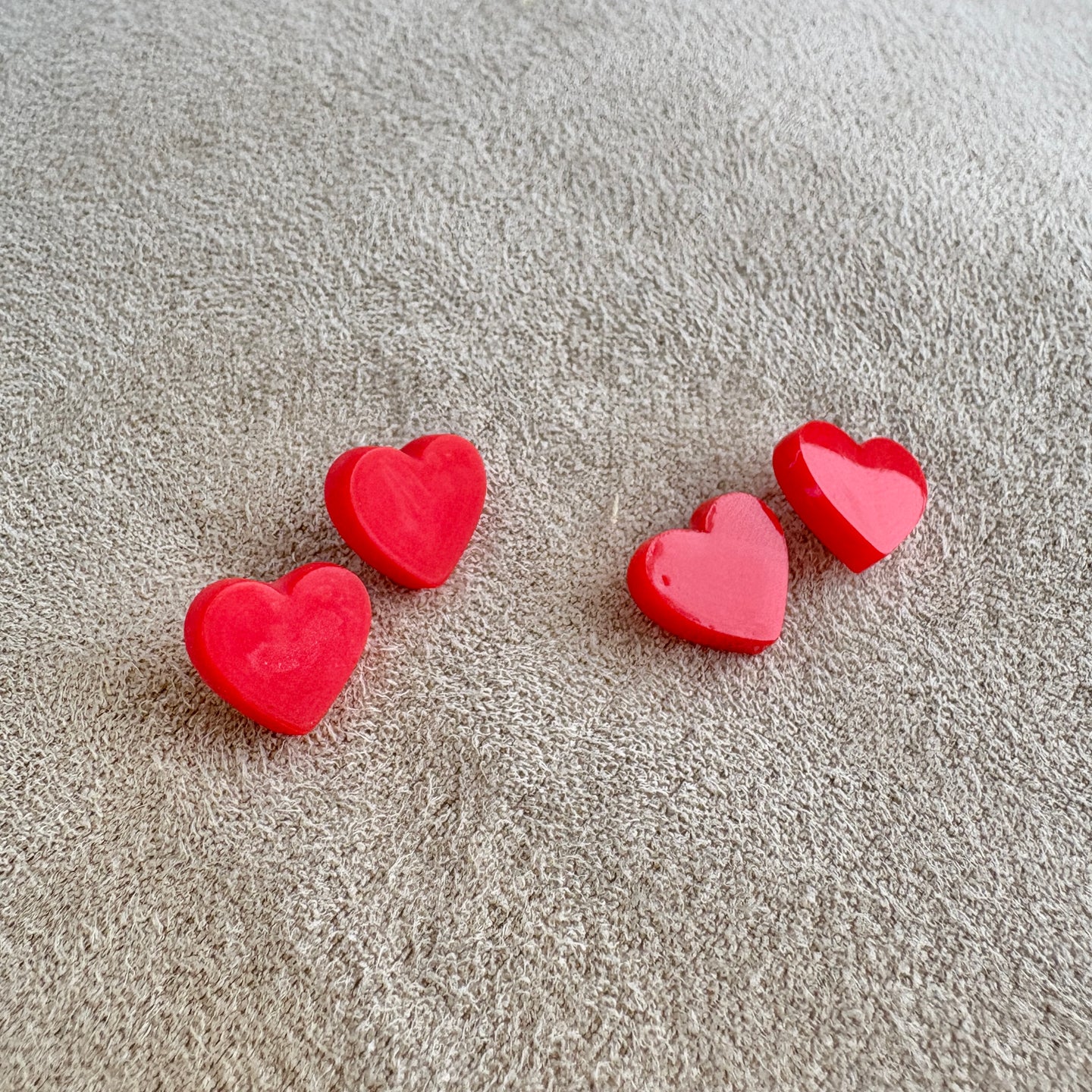 Red Heart Stud Earrings