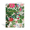 Floral card with 'I Love You Mom' text on a white background