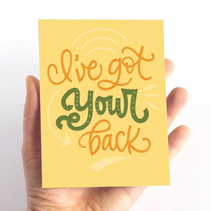 A card with a yellow background and the text 