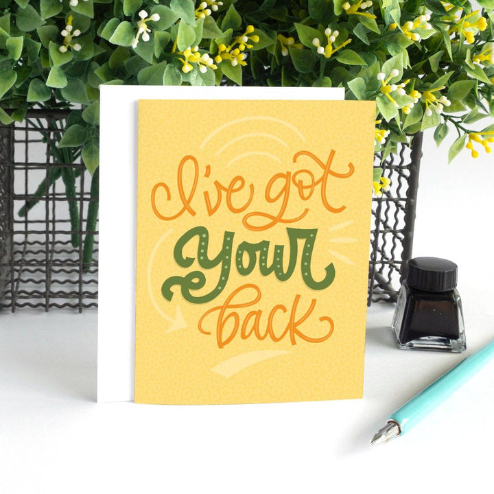 A card with a yellow background and the text 