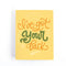 A card with a yellow background and the text 