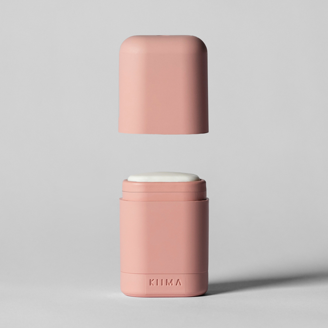 Two pink power banks on a light gray background