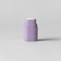 Purple cylindrical container on a light gray background