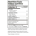 Nutrition facts label for a product with zero calories per 2 ml.