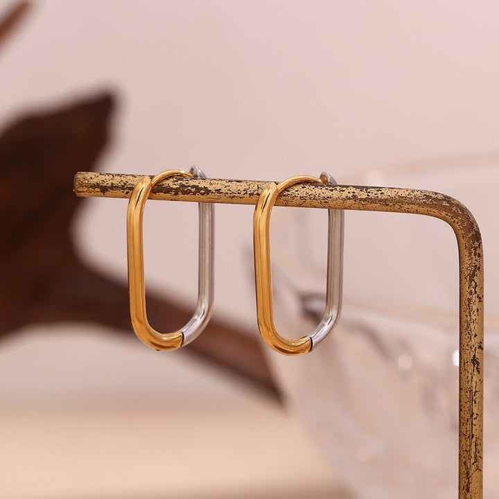 Long Oval Two-Tone Hoops