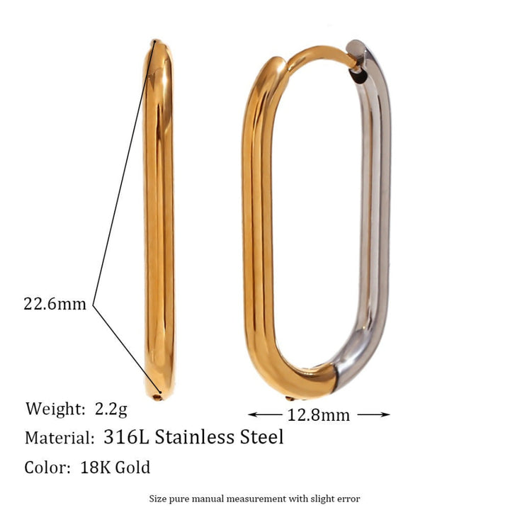 Long Oval Two-Tone Hoops