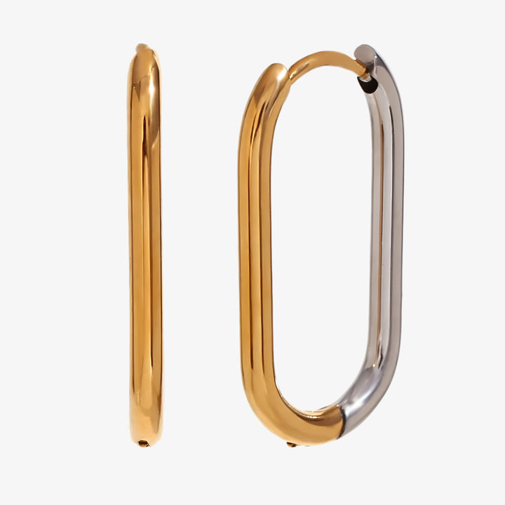 Long Oval Two-Tone Hoops