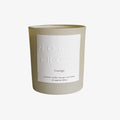 Candle with a label on a white background