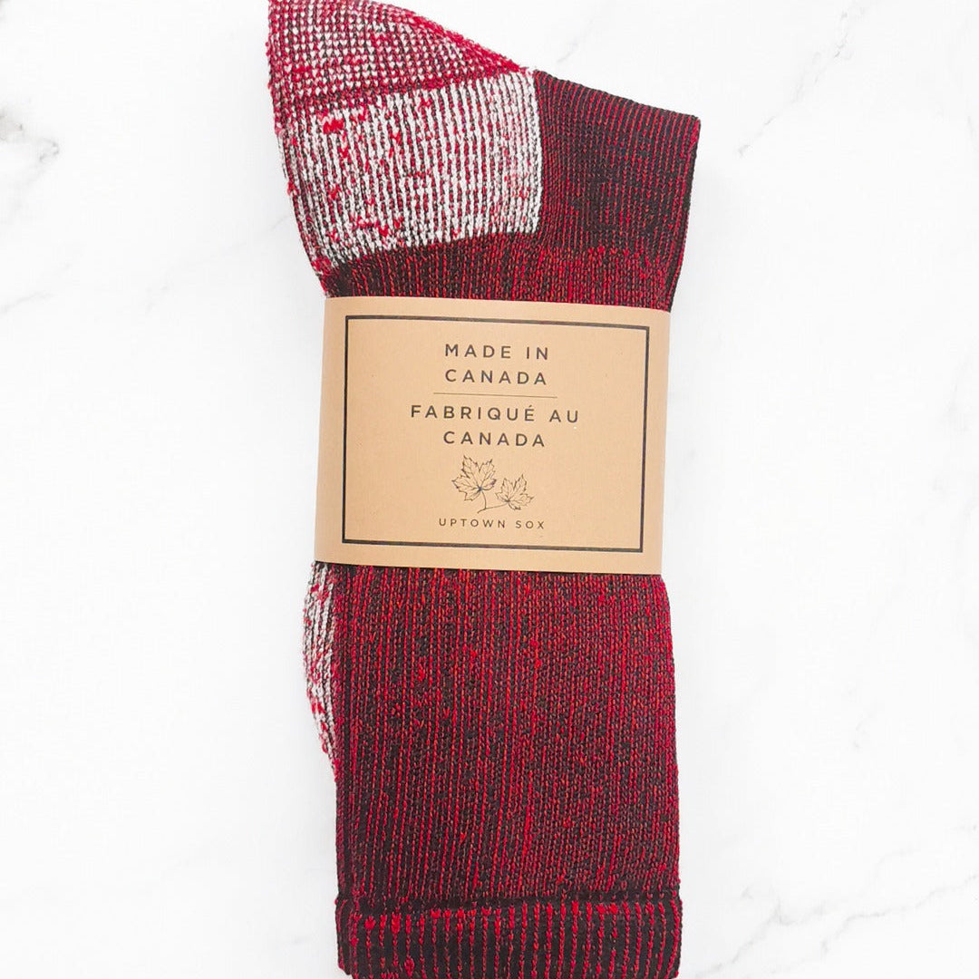 Red Merino Wool Mens Socks