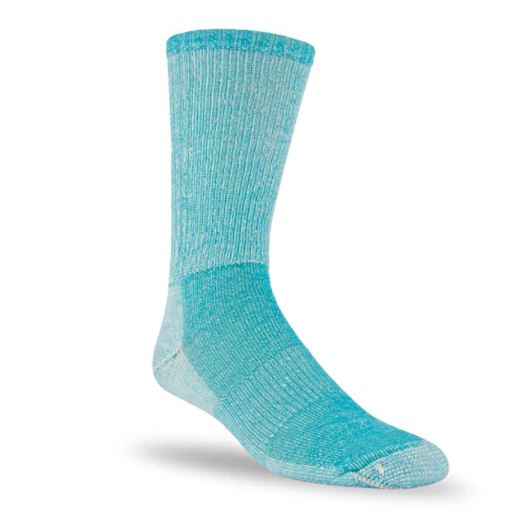 Turquoise sock on a white background