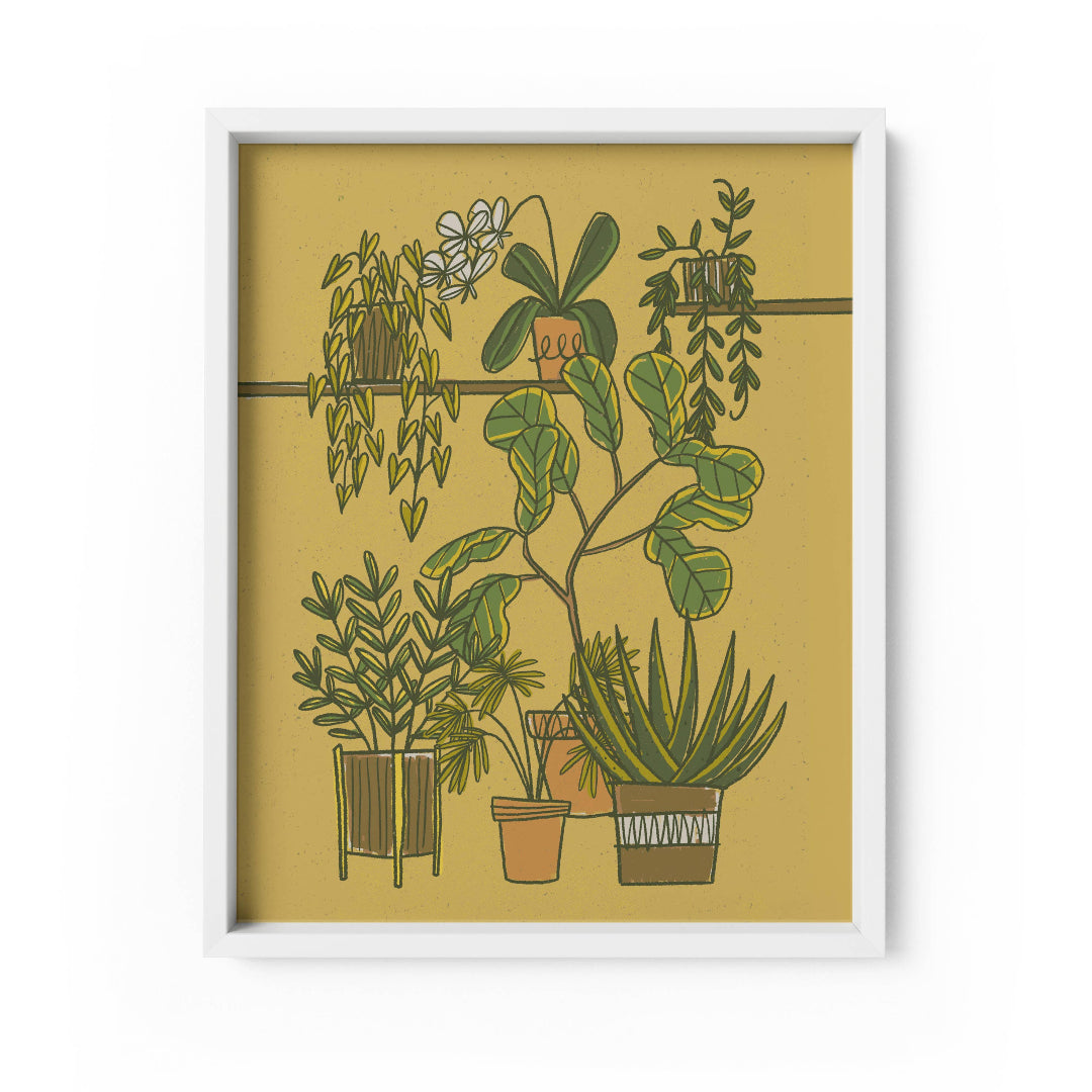 Midcentury Potted Plants Art Print