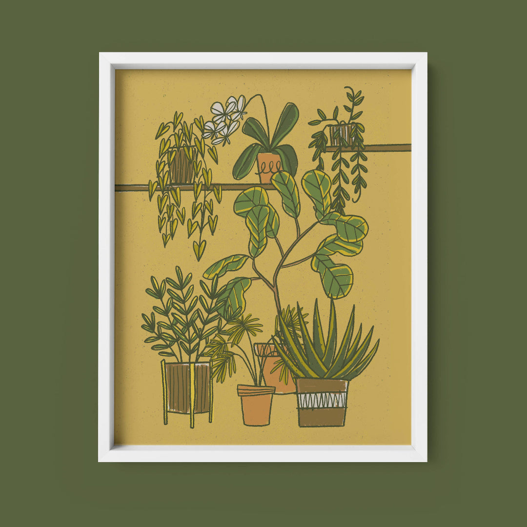 Midcentury Potted Plants Art Print