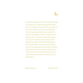 A minimalist white card featuring a small gold crescent moon at the top right and a block of gold text in the center, with 'insight & awareness' and 'matchless cards' printed in small gold text at the bottom.