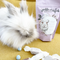 A purple bag of Pickle + Myrrh Mini Egg Caramels with a drawing of a bunny and the text 'mini eggs', surrounded by loose mini egg caramels in various pastel colors. These are gourmet, handmade caramels from Merrickville, Ontario, Canada.