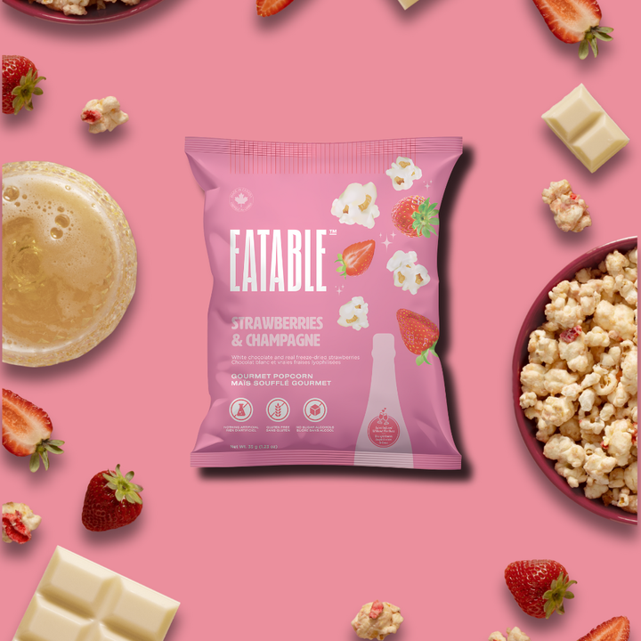 Mini Strawberries & Champagne Popcorn
