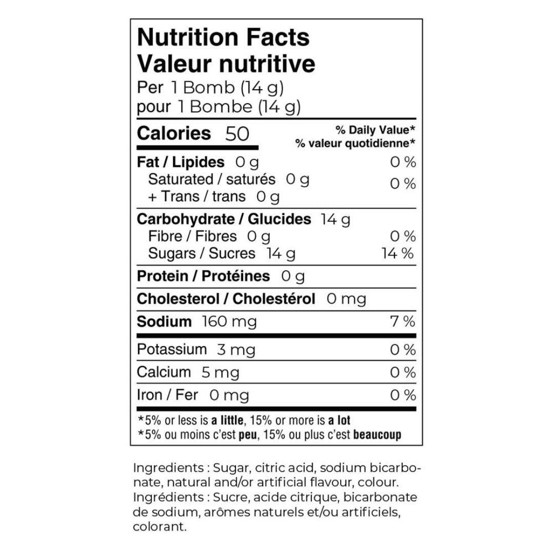Nutrition facts label for a product with white background and black text.