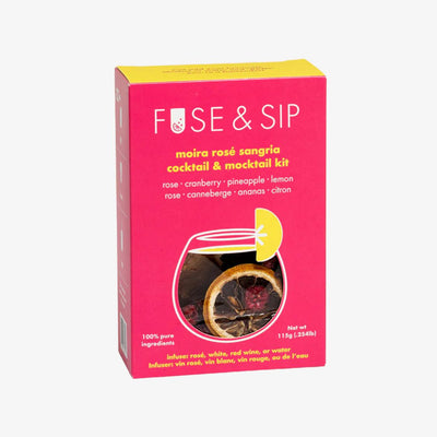 Fuse & Sip cocktail and mocktail kit packaging on a white background