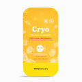 Yellow packaging of a Cryo jelly mask by avry beauty on a white background