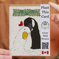 Card with cartoon geese and text 'You are my silly goose' held by a person.