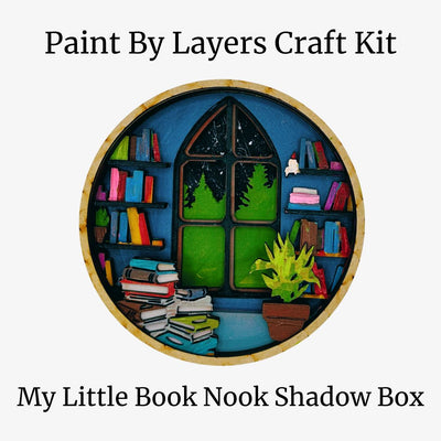 Paint by Layers Craft Kit for 'My Little Book Nook Shadow Box' on a white background